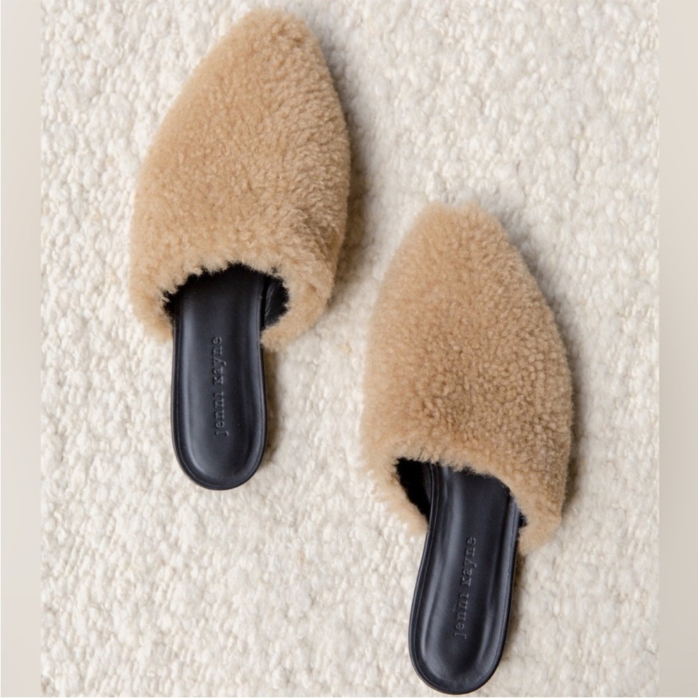 NEW JENNI KAYNE Shearling Mule Size 38 EU Natural